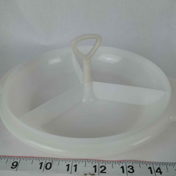 VTG Tupperware Suzette Condiment Caddy 608 Lid Handle  Relish Snack 3pc White - Picture 1 of 3